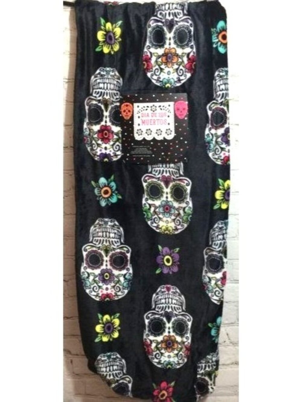 Dia De Los Muertos Sugar Skull Plush Throw Blanket 60" x 70"